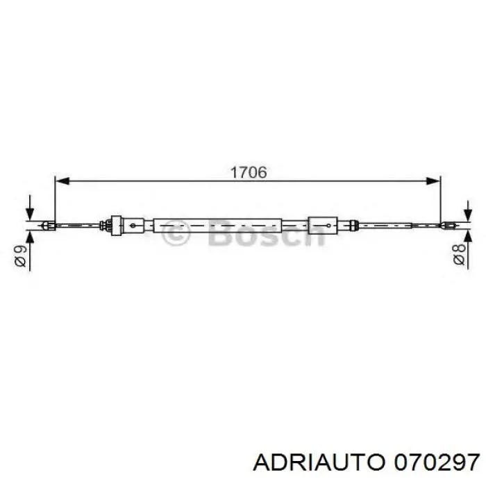 Задний трос ручника 070297 Adriauto