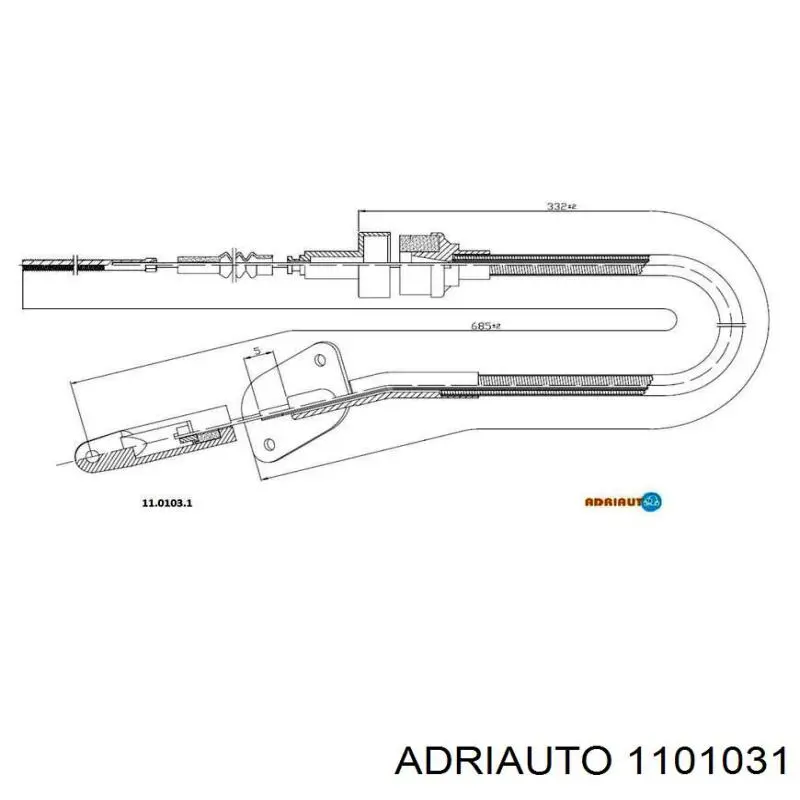 1101031 Adriauto cabo de embraiagem