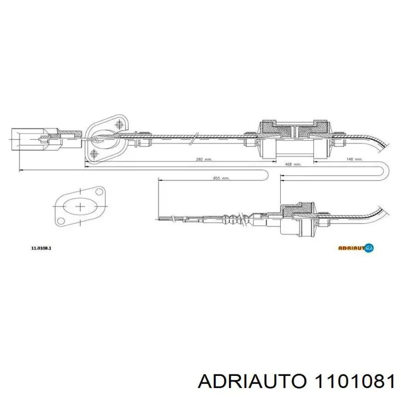 1101081 Adriauto cabo de embraiagem