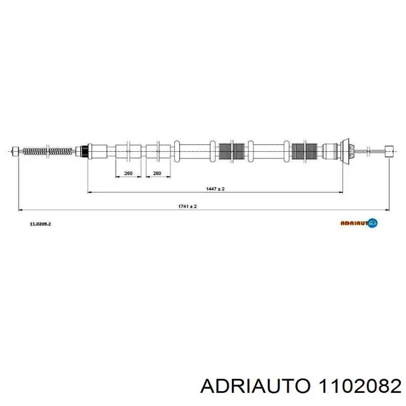 Задний правый трос ручника 1102082 Adriauto