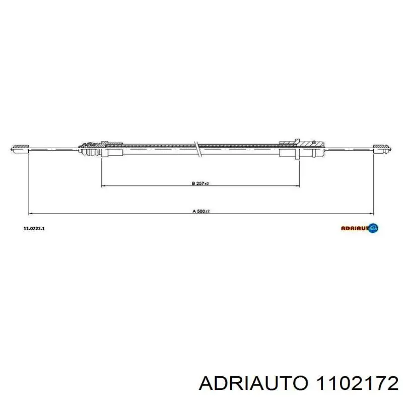 1102172 Adriauto трос ручного тормоза передний