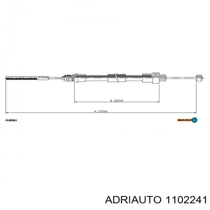 1102241 Adriauto трос ручного тормоза задний левый