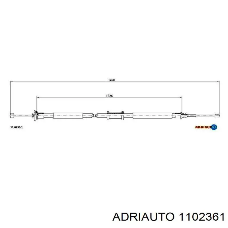 1102361 Adriauto трос ручного тормоза задний правый/левый
