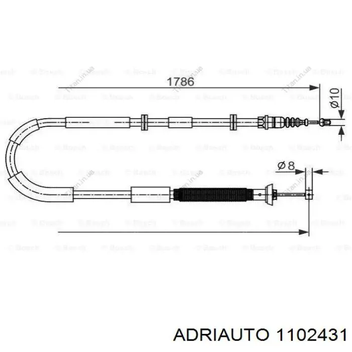 Трос ручного тормоза задний Adriauto 1102431 цена, от 12.65 USD