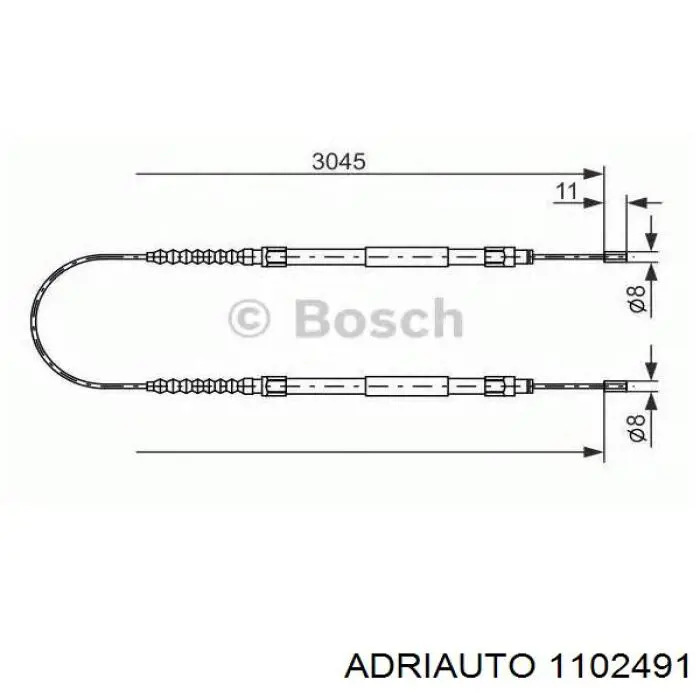 Задний трос ручника 1102491 Adriauto