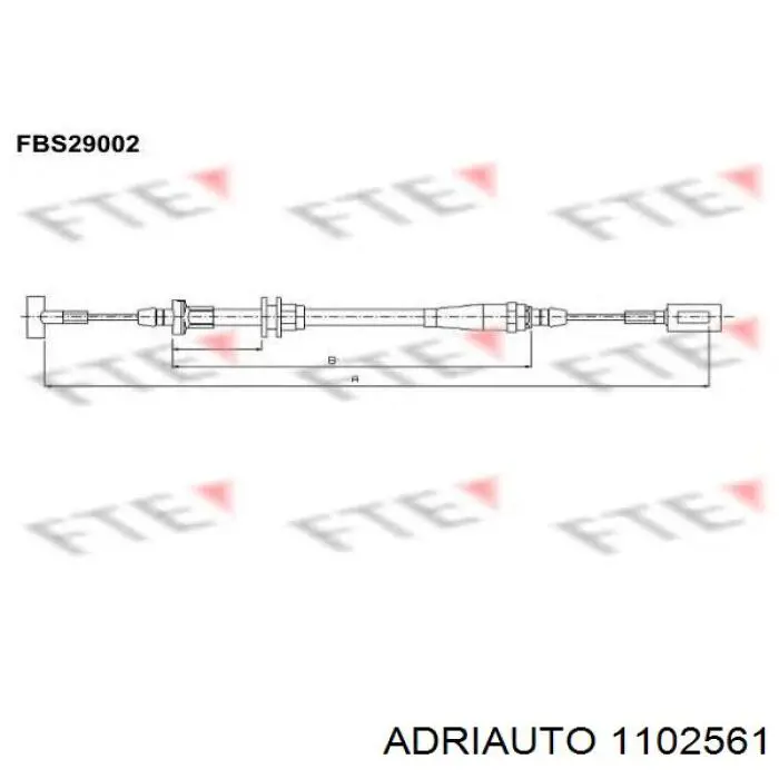 AD11.256.1 Adriauto трос ручного тормоза задний правый/левый