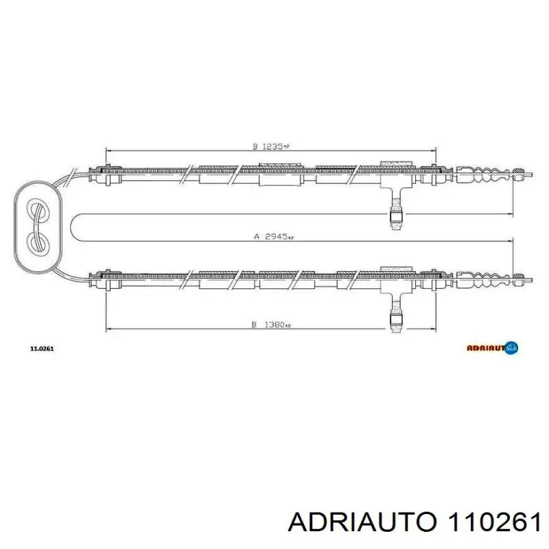 110261 Adriauto трос ручного тормоза задний правый/левый