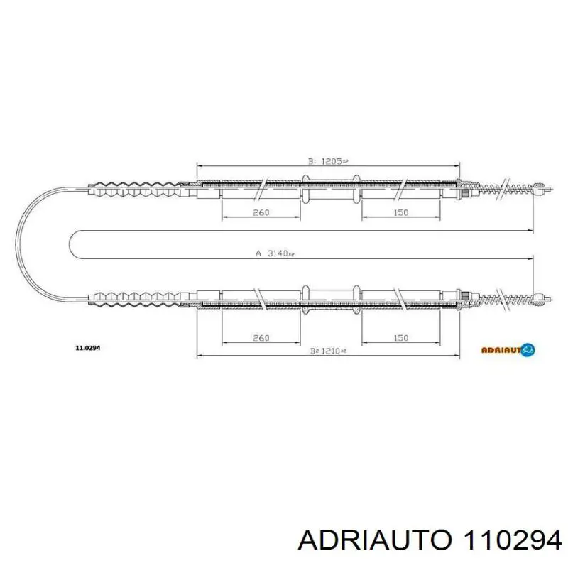 Задний трос ручника 110294 Adriauto