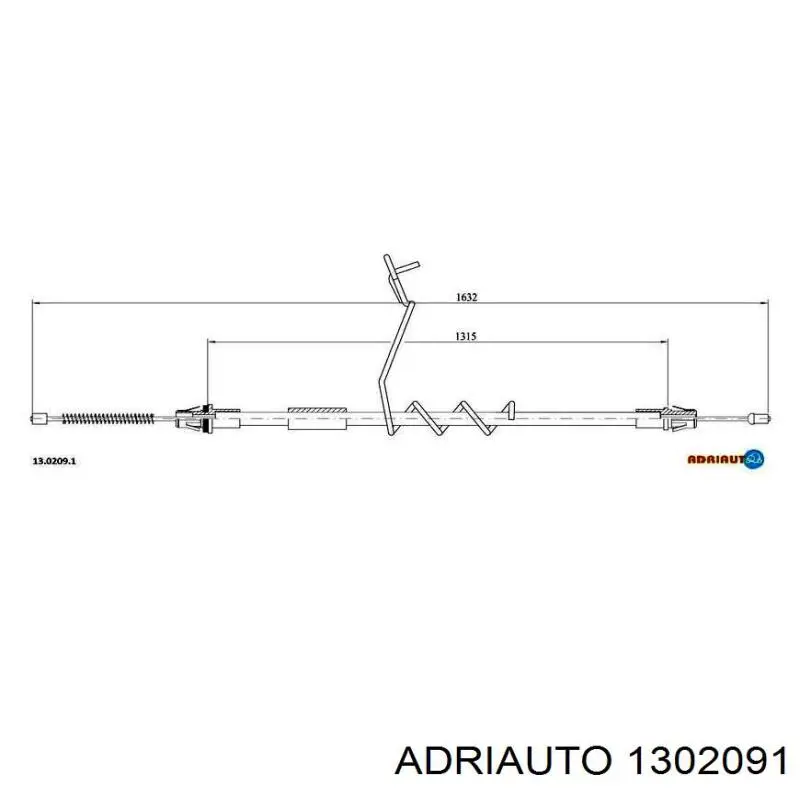 1302091 Adriauto cabo do freio de estacionamento traseiro esquerdo