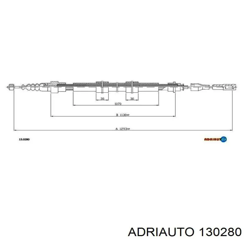 130280 Adriauto трос ручного тормоза задний правый/левый