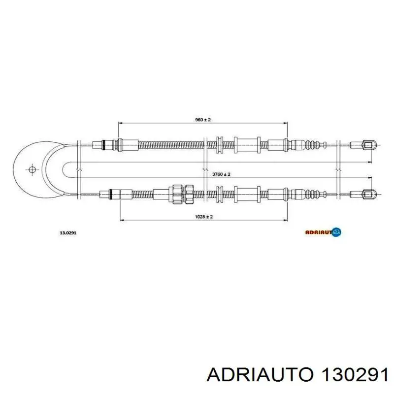 130291 Adriauto трос ручного тормоза задний правый/левый