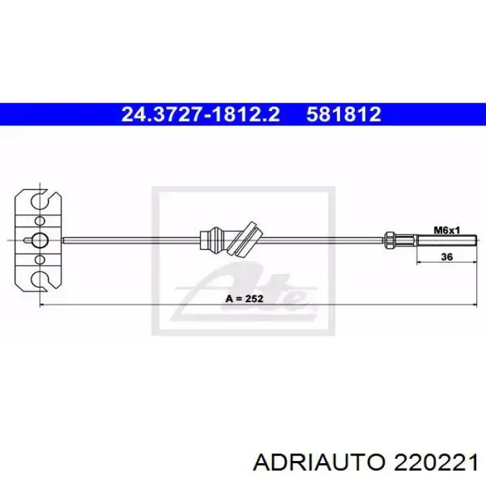 Передний трос ручника 220221 Adriauto