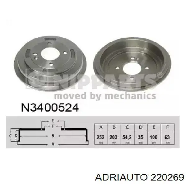 Трос стояночного тормоза задний правый Adriauto 220269 цена, от 26.59 USD