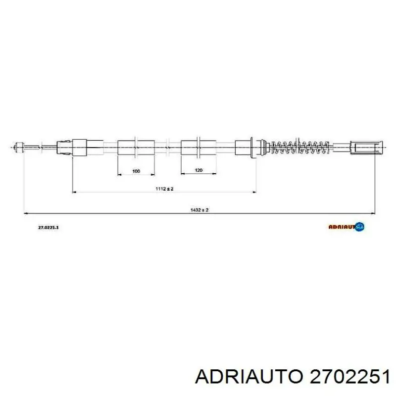 Задний трос ручника 2702251 Adriauto