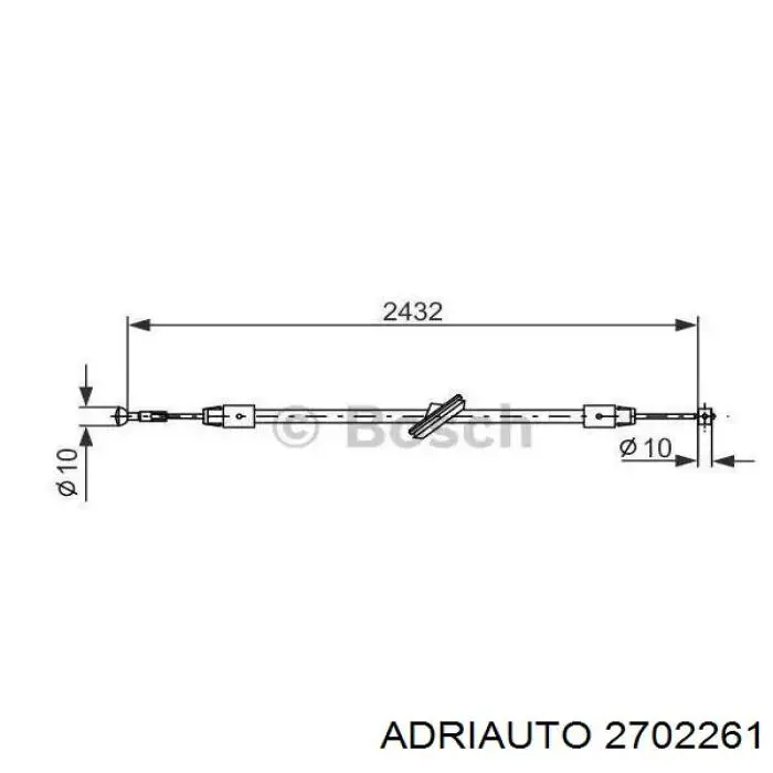 2702261 Adriauto трос ручного тормоза передний