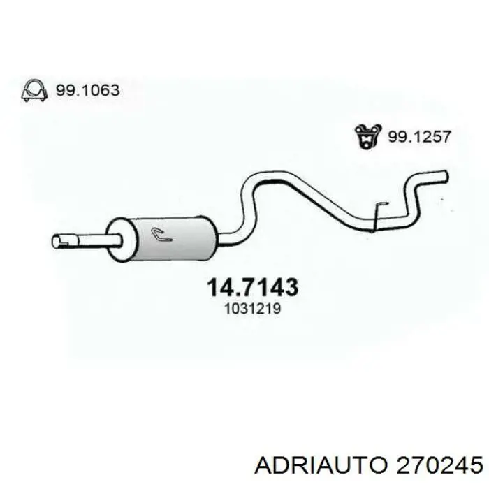 Передний трос ручника 270245 Adriauto