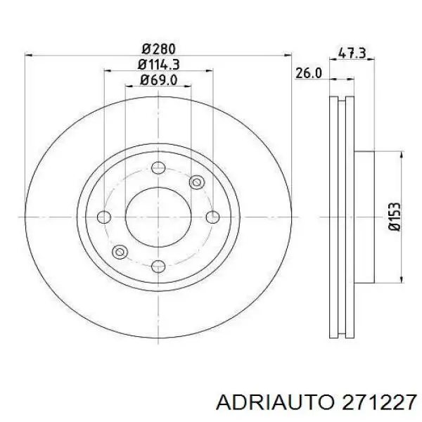 Задний тормозной шланг 271227 Adriauto