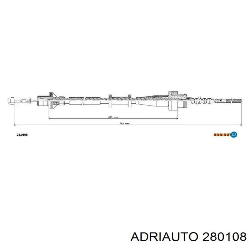 Трос сцепления 280108 Adriauto