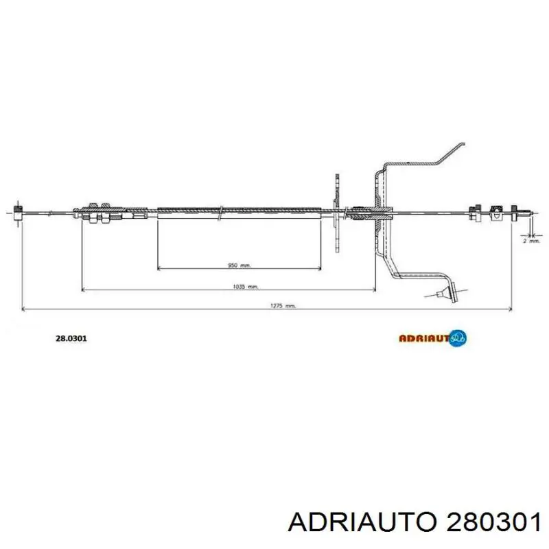 AD28.0301 Adriauto cabo/pedal de gás (de acelerador)