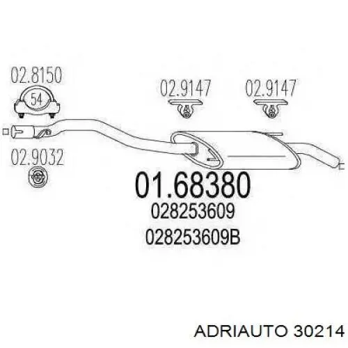 30214 Adriauto cabo do freio de estacionamento traseiro direito