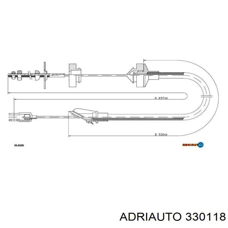Трос сцепления 330118 Adriauto
