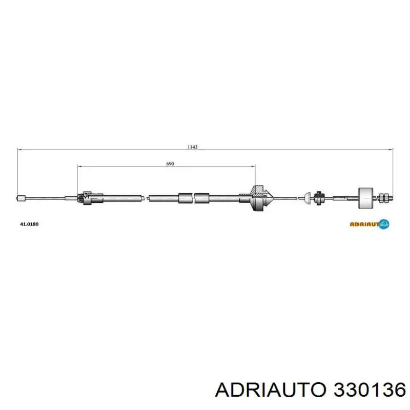 Трос сцепления 330136 Adriauto