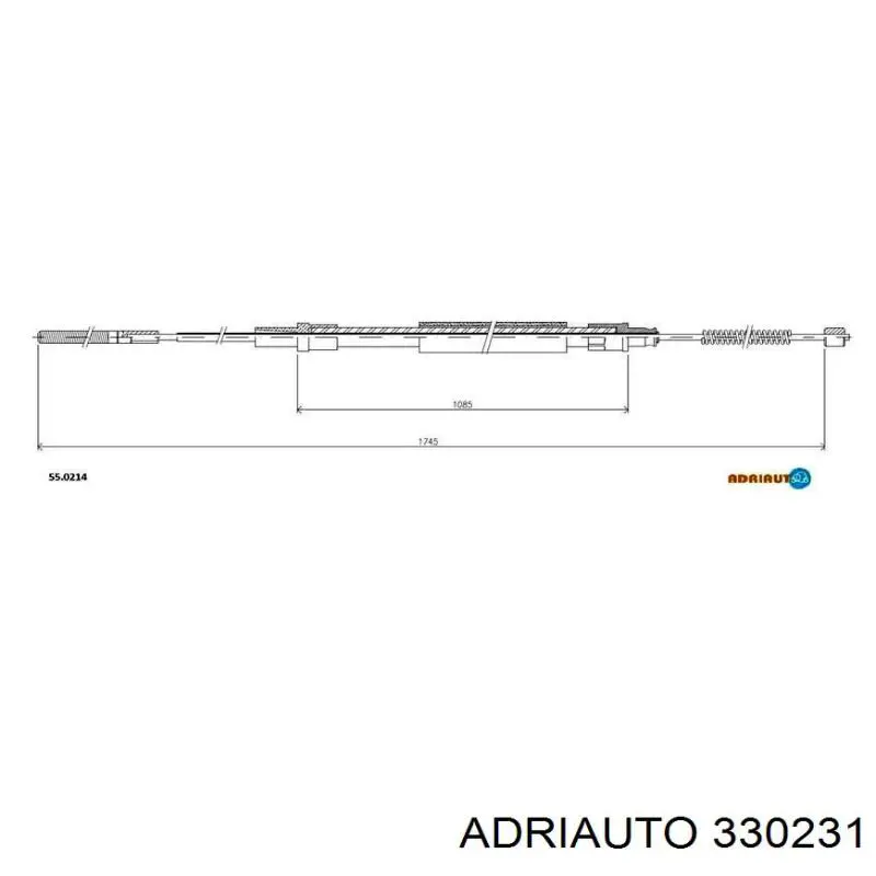 Cable de freno de mano trasero derecho/izquierdo 330231 Adriauto