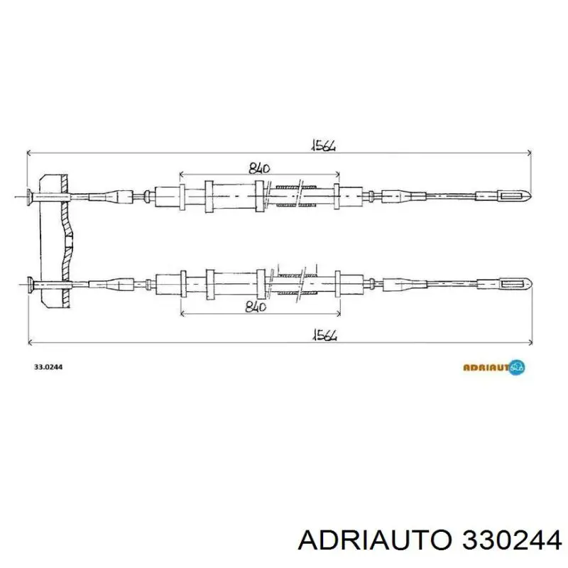 330244 Adriauto cabo traseiro direito/esquerdo do freio de estacionamento