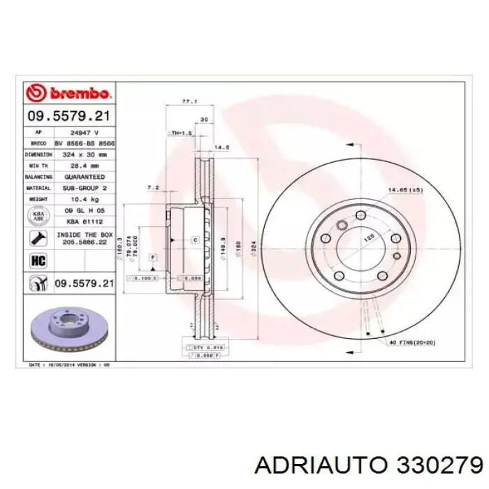 Купить 330279 Adriauto Тормоз стояночный