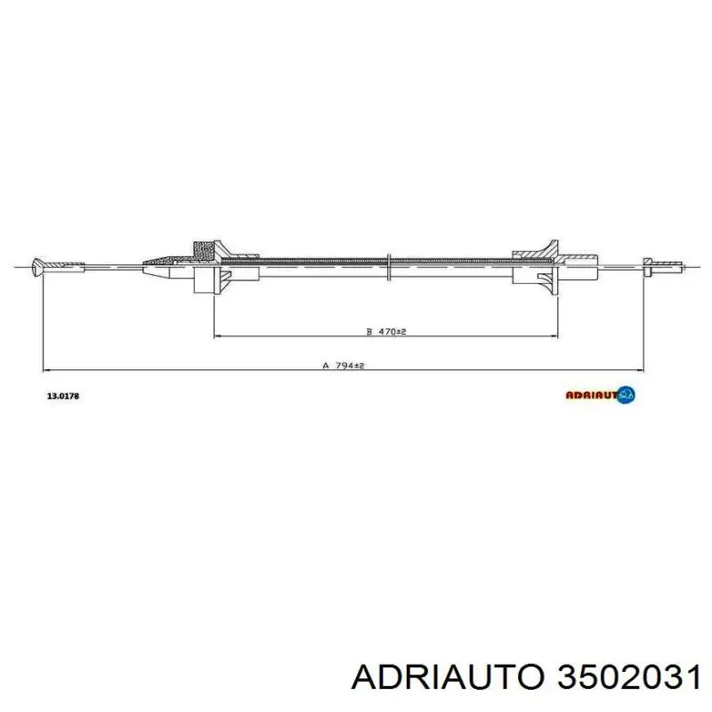 Трос стояночного тормоза задний правый Adriauto 3502031 цена, от 5.20 USD