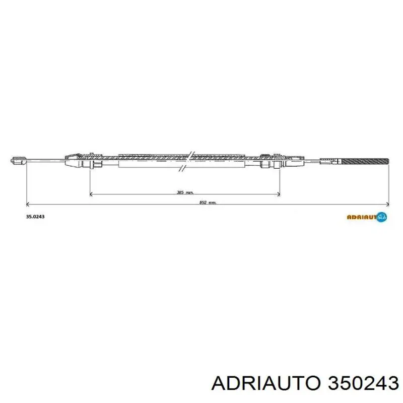 Трос ручного гальма задній, лівий 350243 Adriauto
