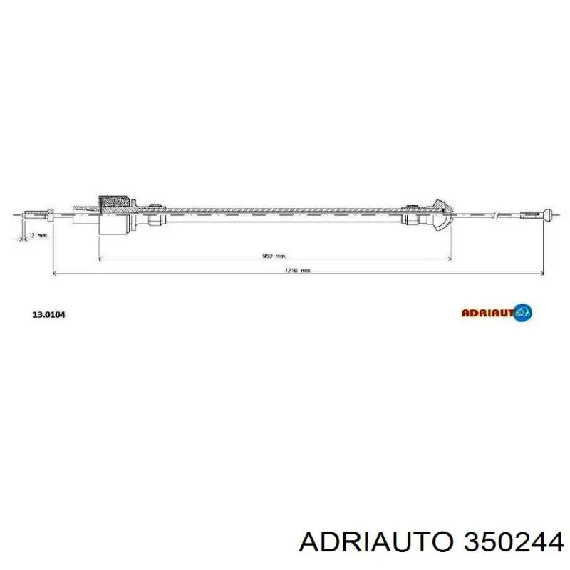 Cable de freno de mano trasero derecho 350244 Adriauto