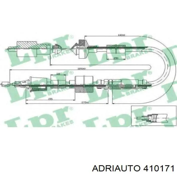 Трос сцепления 410171 Adriauto