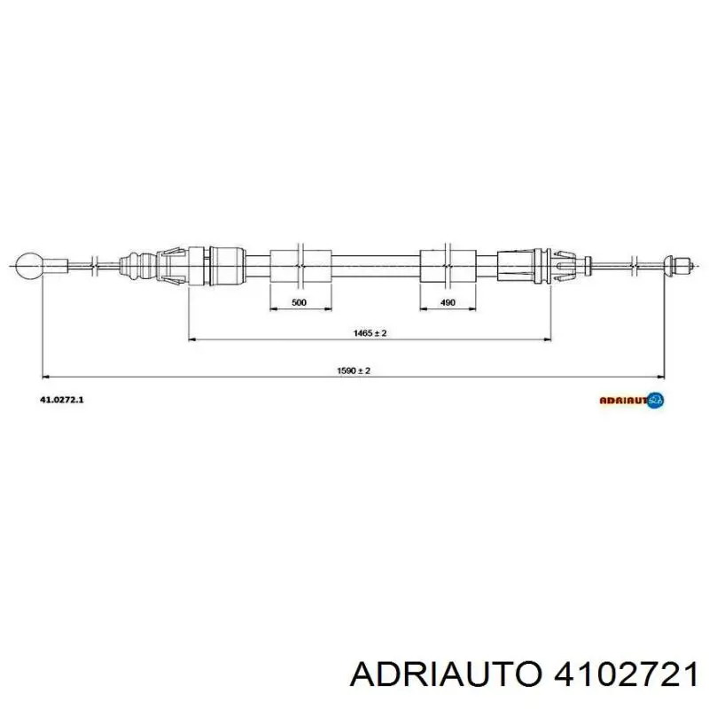 Трос ручного гальма задній, правий 4102721 Adriauto