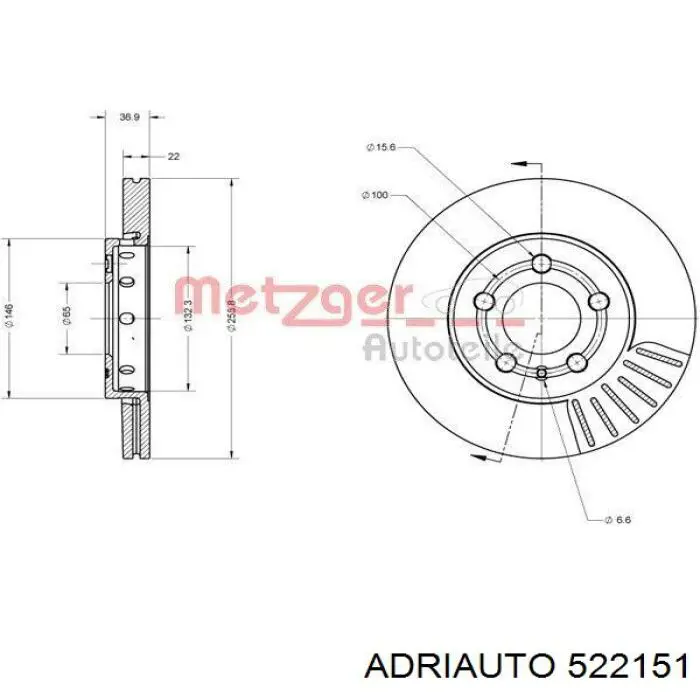 Задний правый трос ручника 522151 Adriauto