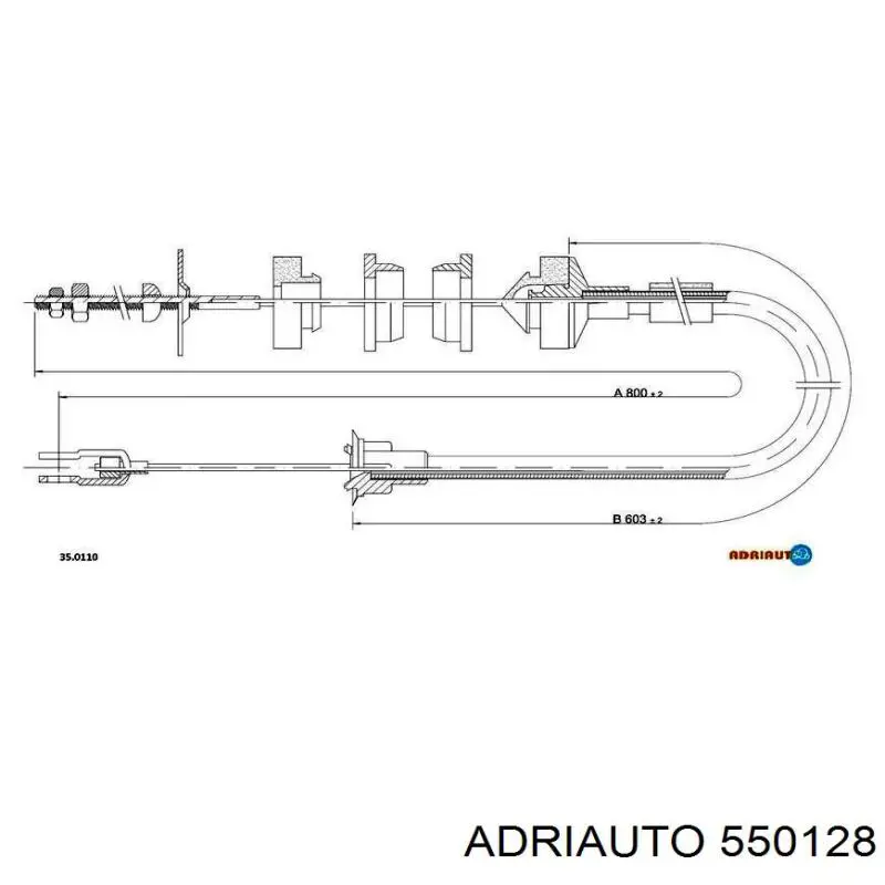 Трос сцепления 550128 Adriauto