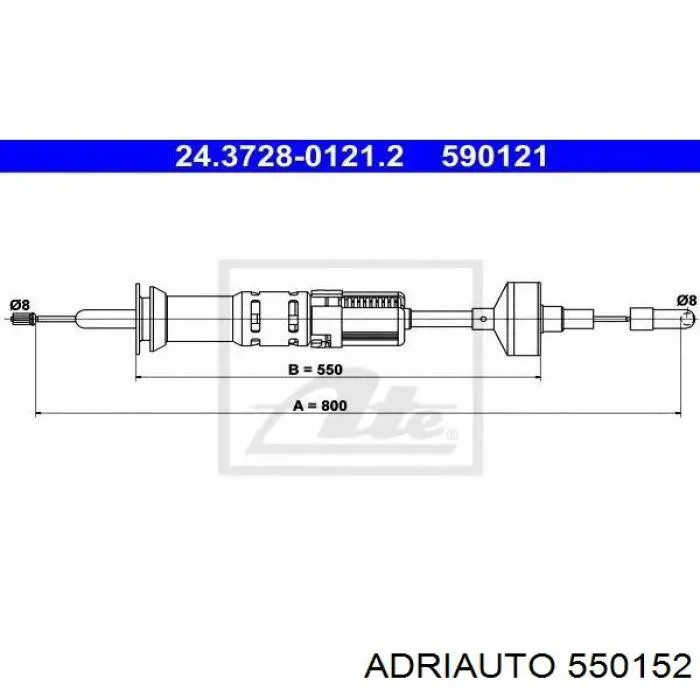 Трос сцепления 550152 Adriauto