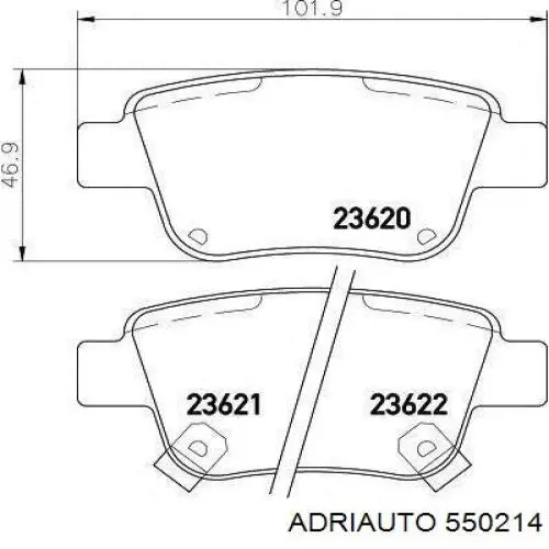 Трос ручного тормоза задний, правый/левый Adriauto 550214