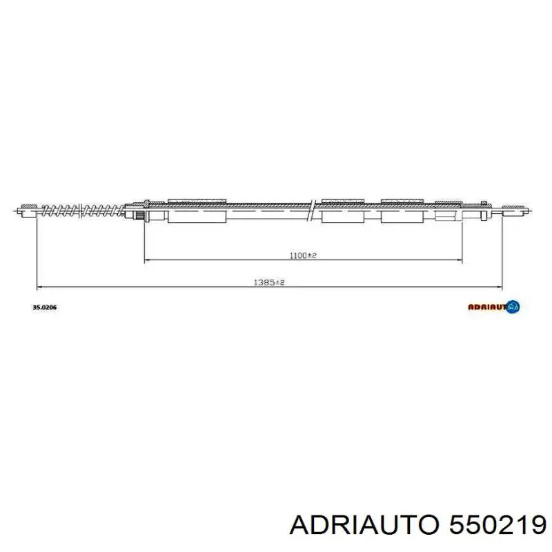 550219 Adriauto трос ручного тормоза задний правый/левый