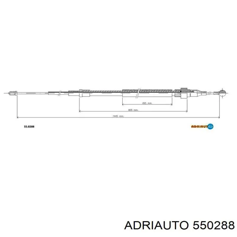 550288 Adriauto трос ручного тормоза задний правый/левый