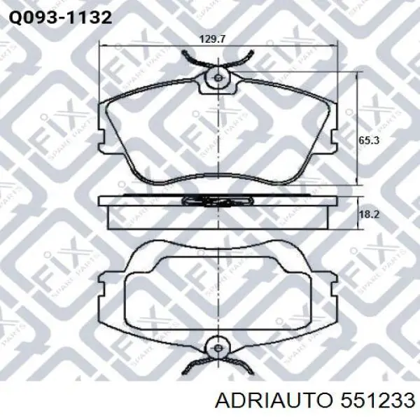 Latiguillo de freno delantero 551233 Adriauto