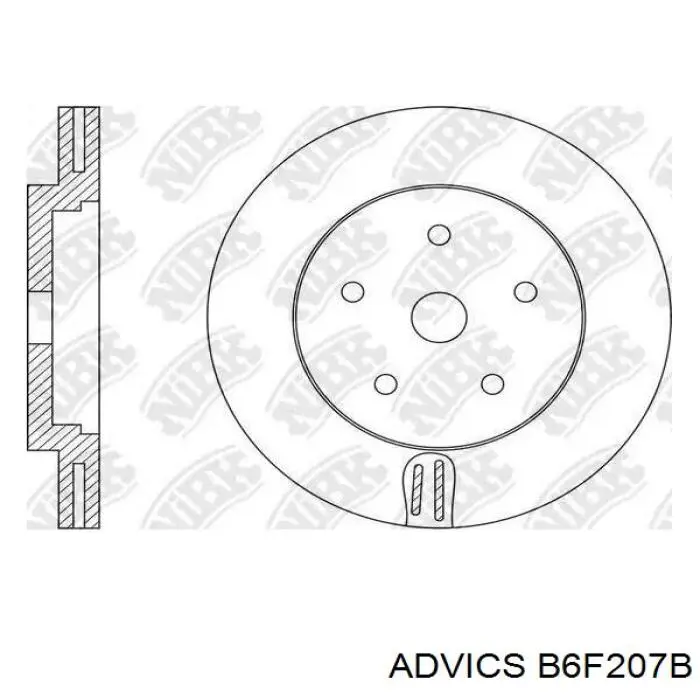 Передние тормозные диски B6F207B Advics