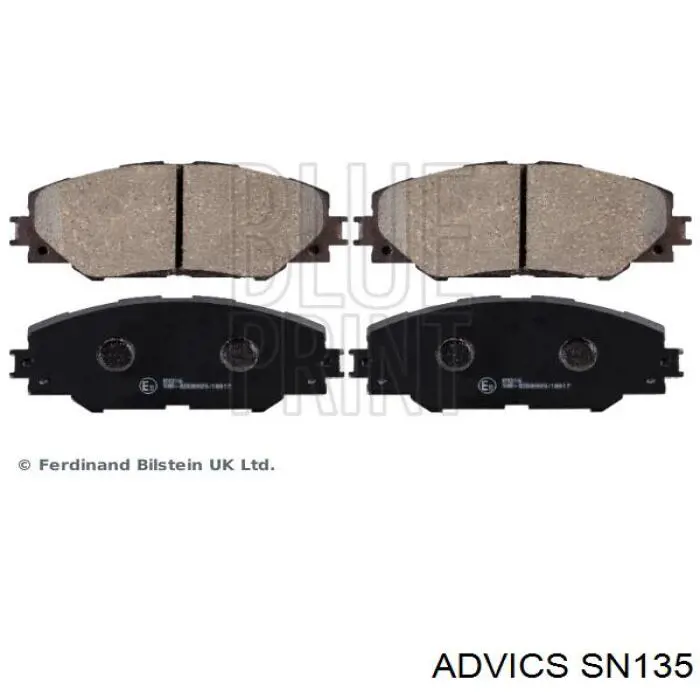 SN135 Advics колодки тормозные передние дисковые