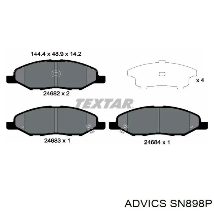 Колодки Advics SN898P цена, от 21.14 USD