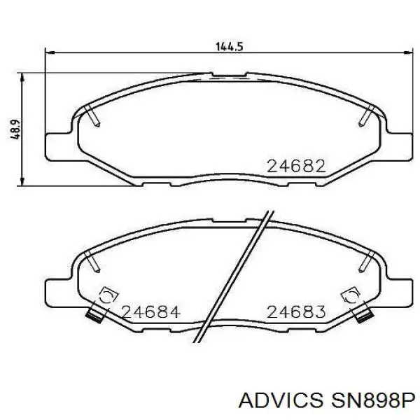 Купить SN898P Advics Колодки тормозные