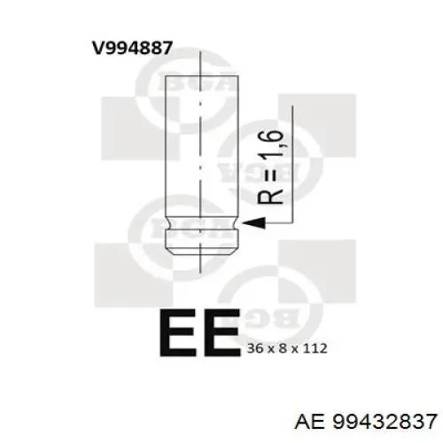 Выпускной клапан 99432837 AE