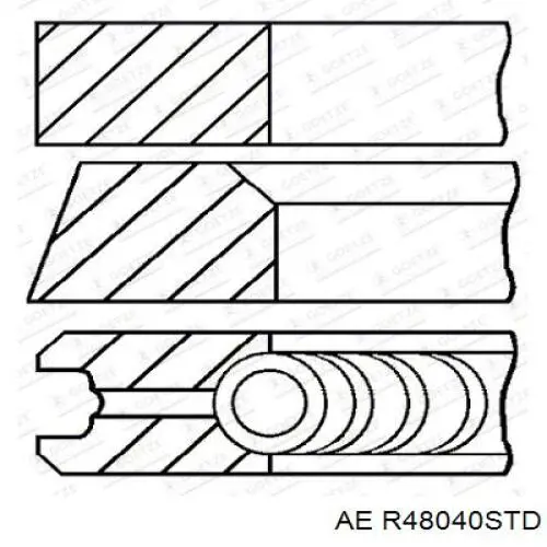 Кольца поршневые на 1 цилиндр, STD. TRW 09262500