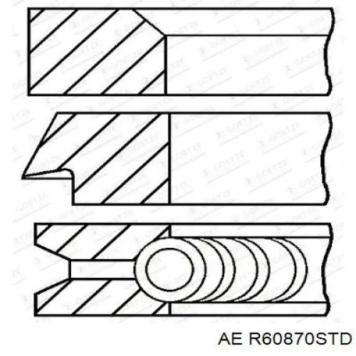 Кольца поршневые R60870STD AE
