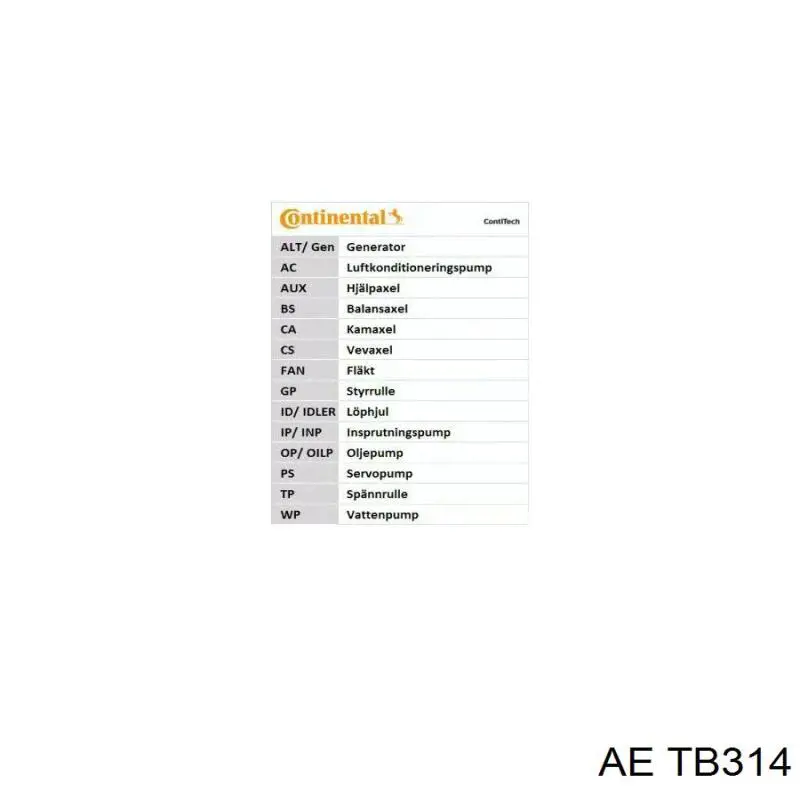 Купить TB314 AE Ремень газораспределительного механизма