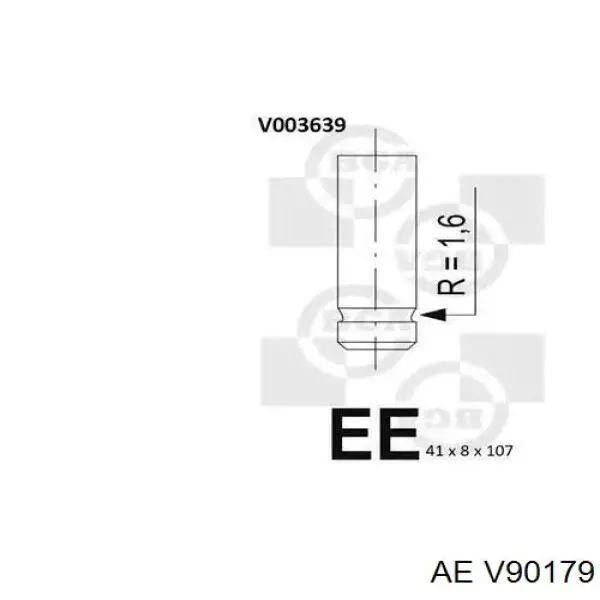Клапан впускной AE V90179 цена, от 3.94 USD
